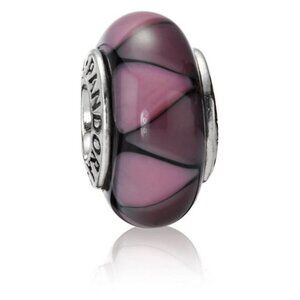 NWOT Pandora Sterling Silver Captivating Purple Murano Glass Charm 790635